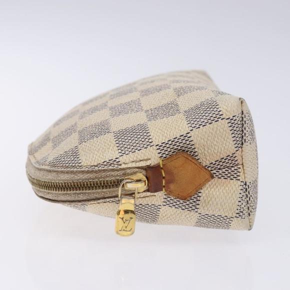 LOUIS VUITTON Damier Azur Pochette Cosmetic PM Pouch N60024 LV Auth 133169 - Picture 4 of 16